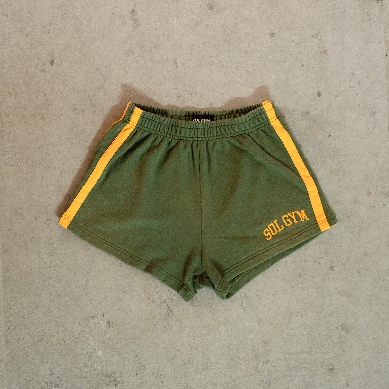80s Bodybuilding Shorts, Green Shorts Sol Gym