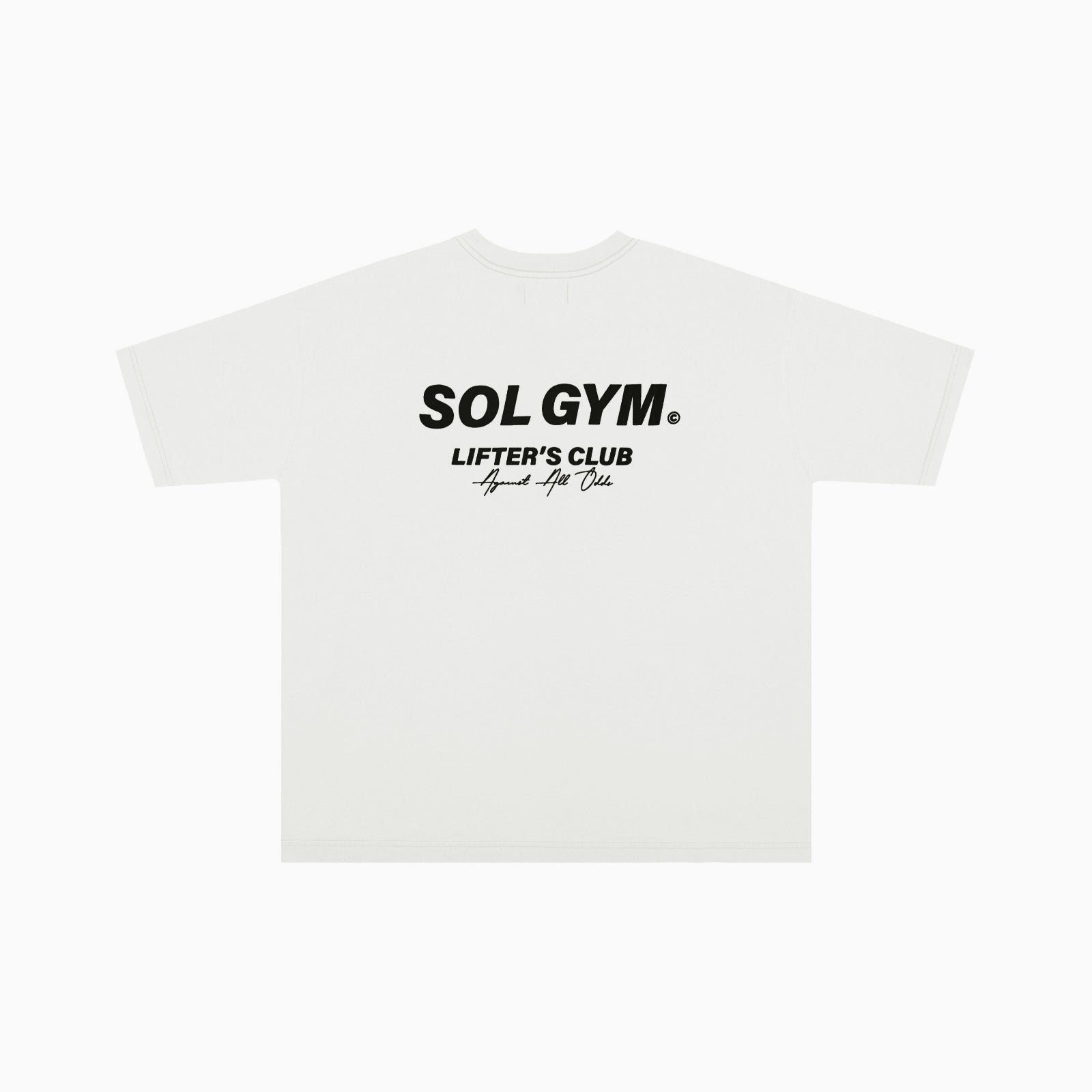 Lifter's Club Oversized T Shirt - WHITE / BLACK Clothing Sol Gym