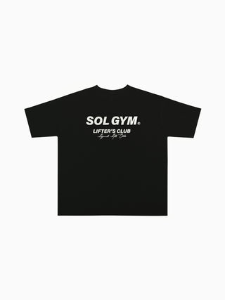 Lifter's Club Oversized T Shirt - BLACK / WHITE Clothing Sol Gym