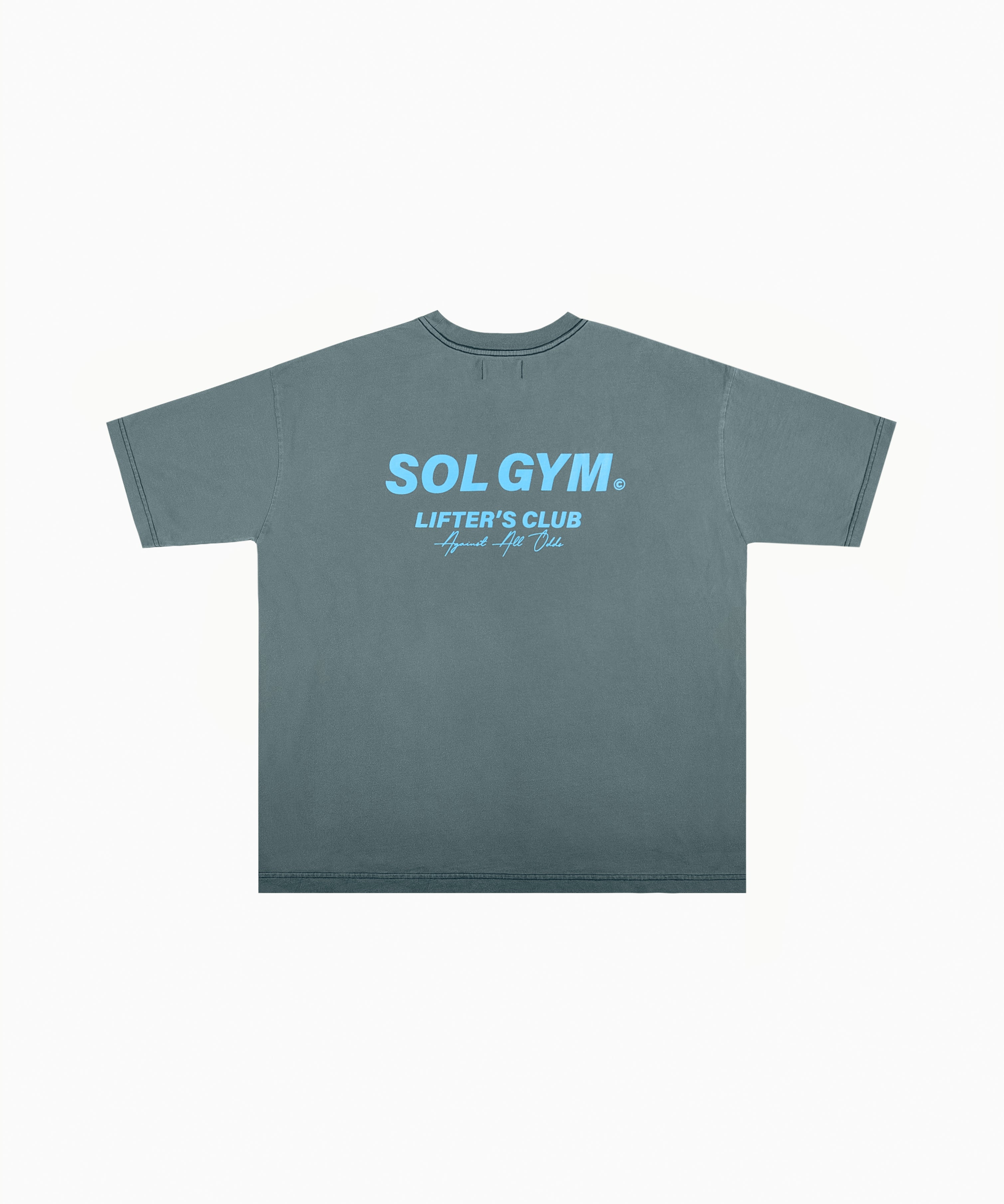 Lifter's Club Oversized T Shirt - GREY / ICE BLUE Clothing Sol Gym