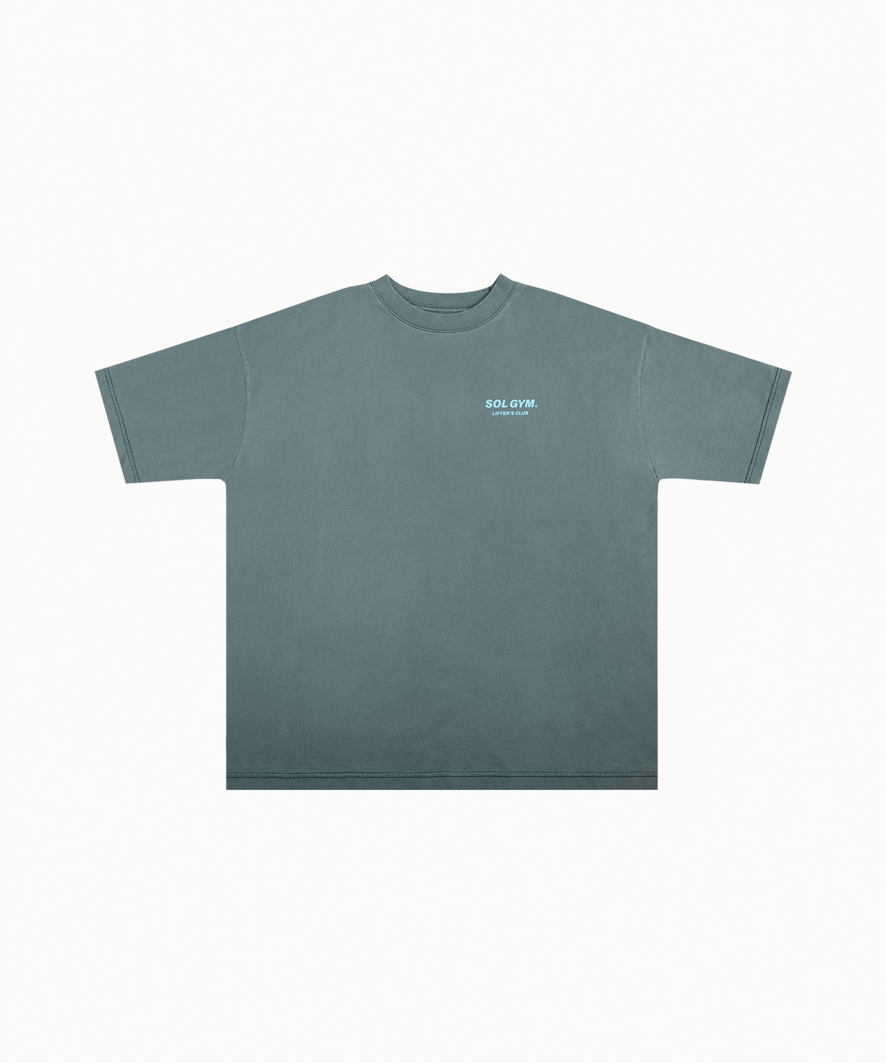 Lifter's Club Oversized T Shirt - GREY / ICE BLUE Clothing Sol Gym