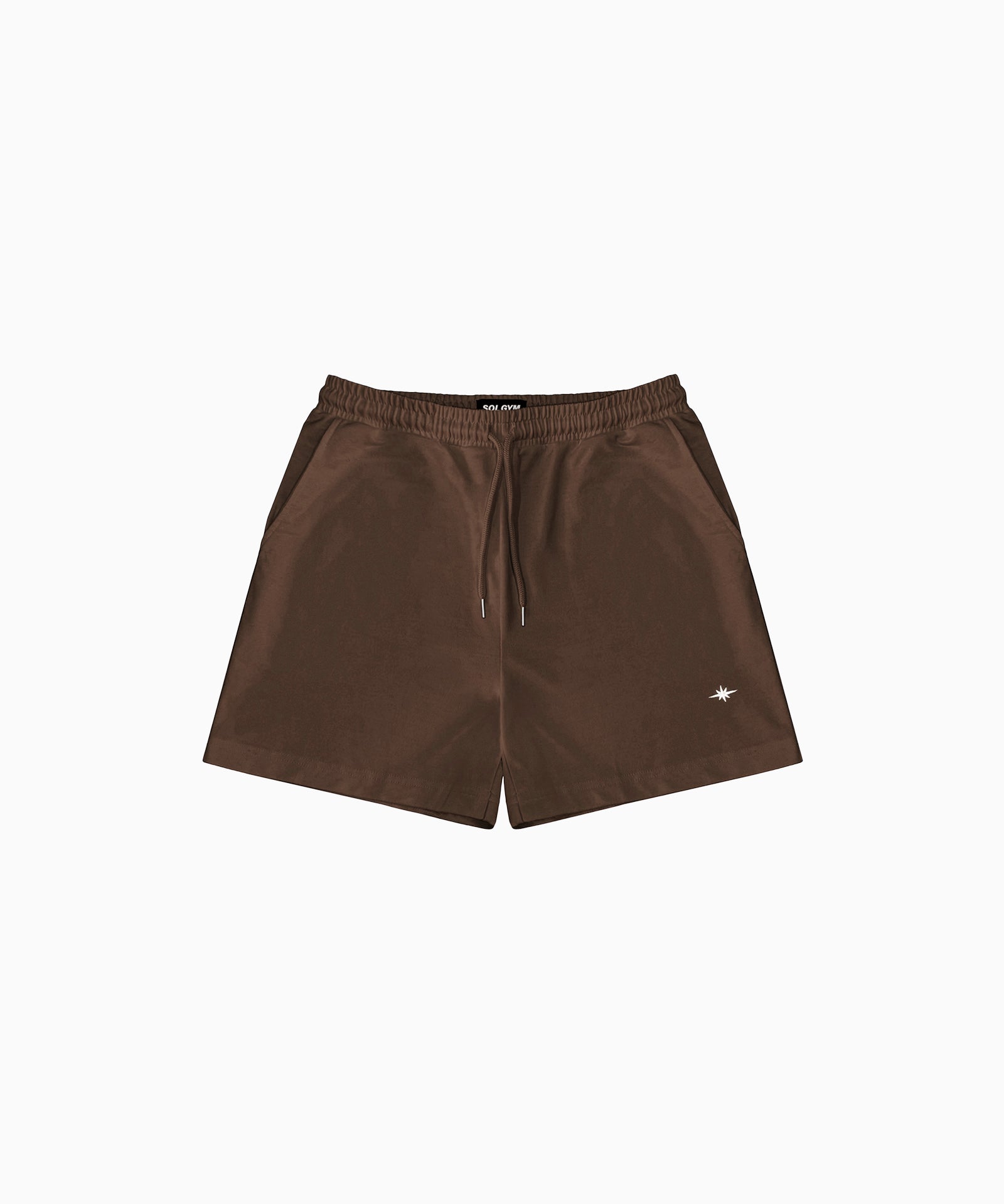 Espresso brown 100% cotton gym shorts for men — Sol Dept.