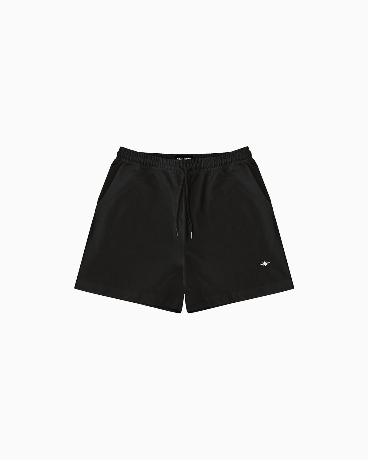 Black 300gsm cotton gym shorts for men — Sol Dept.
