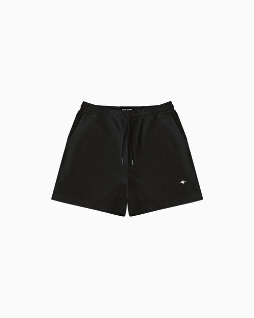 Black 300gsm cotton gym shorts for men — Sol Dept.