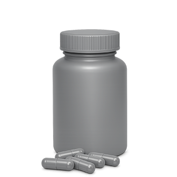 Generic magnesium supplement bottle with capsules, shown for comparison