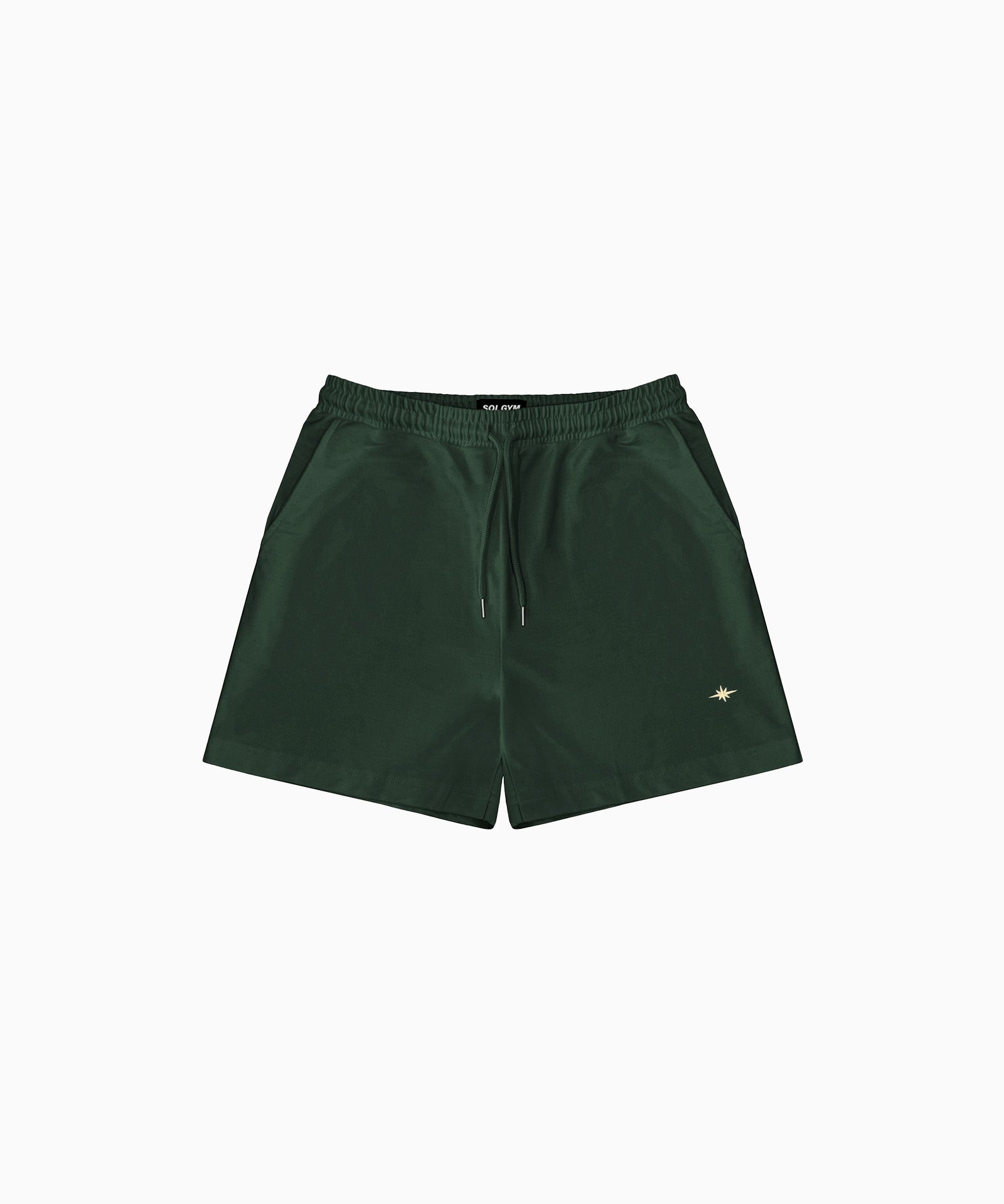 Forest green 100% cotton gym shorts for men — Sol Dept.