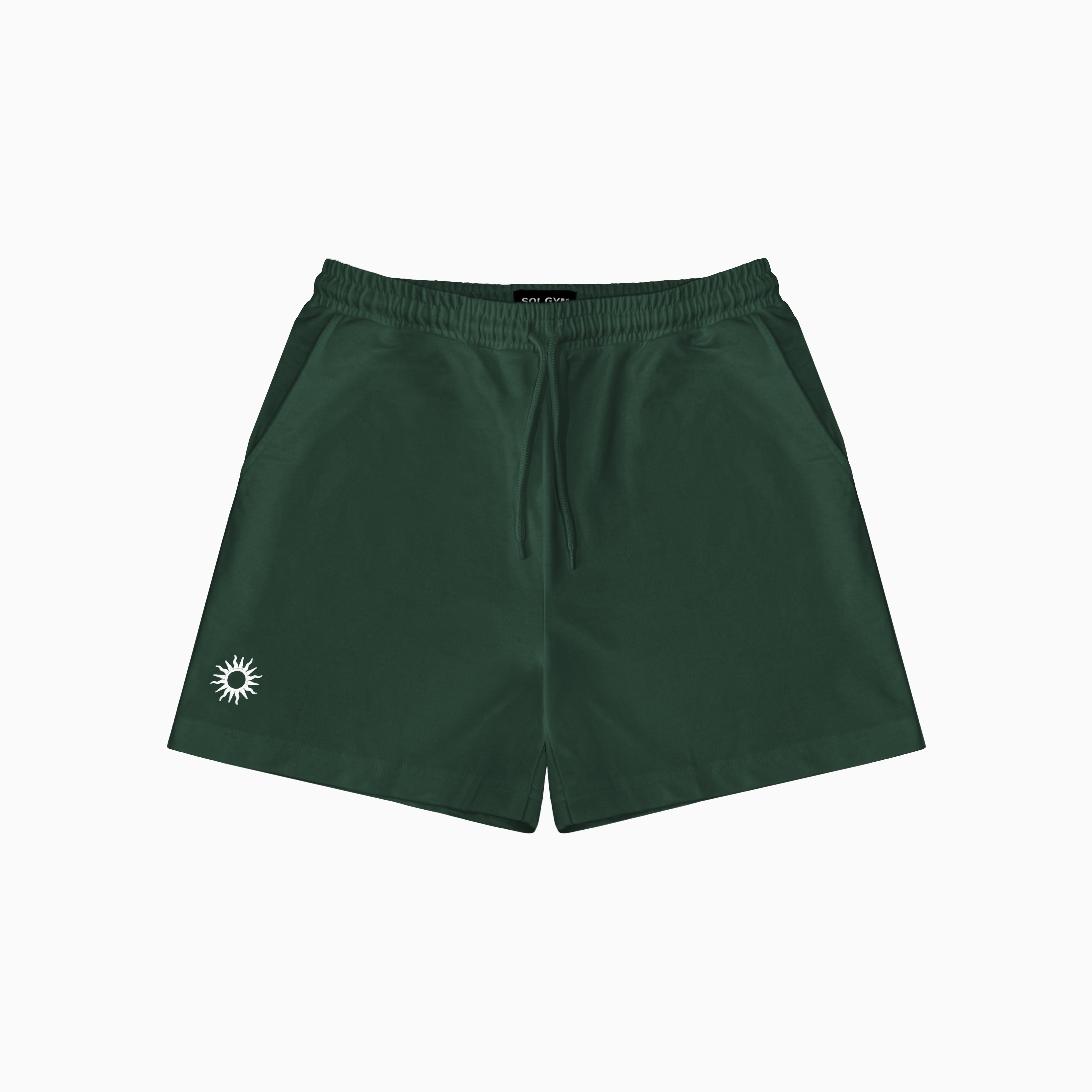 Men's Classic Sol Short, Forest Green (White Embroidery) Shorts Sol Gym