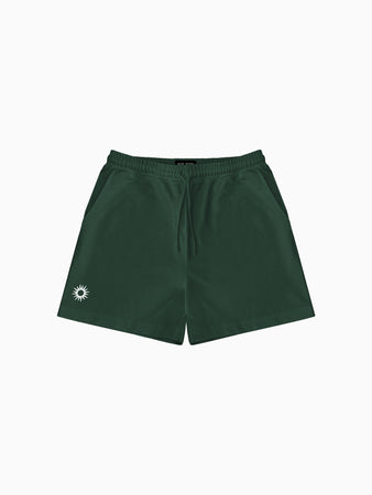 Green Cotton Exercise Shorts for Men | Polyester Free