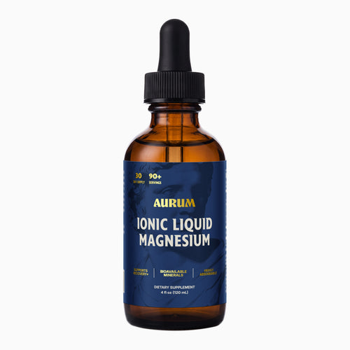 Aurum Ionic Liquid Magnesium 4 fl oz amber dropper bottle