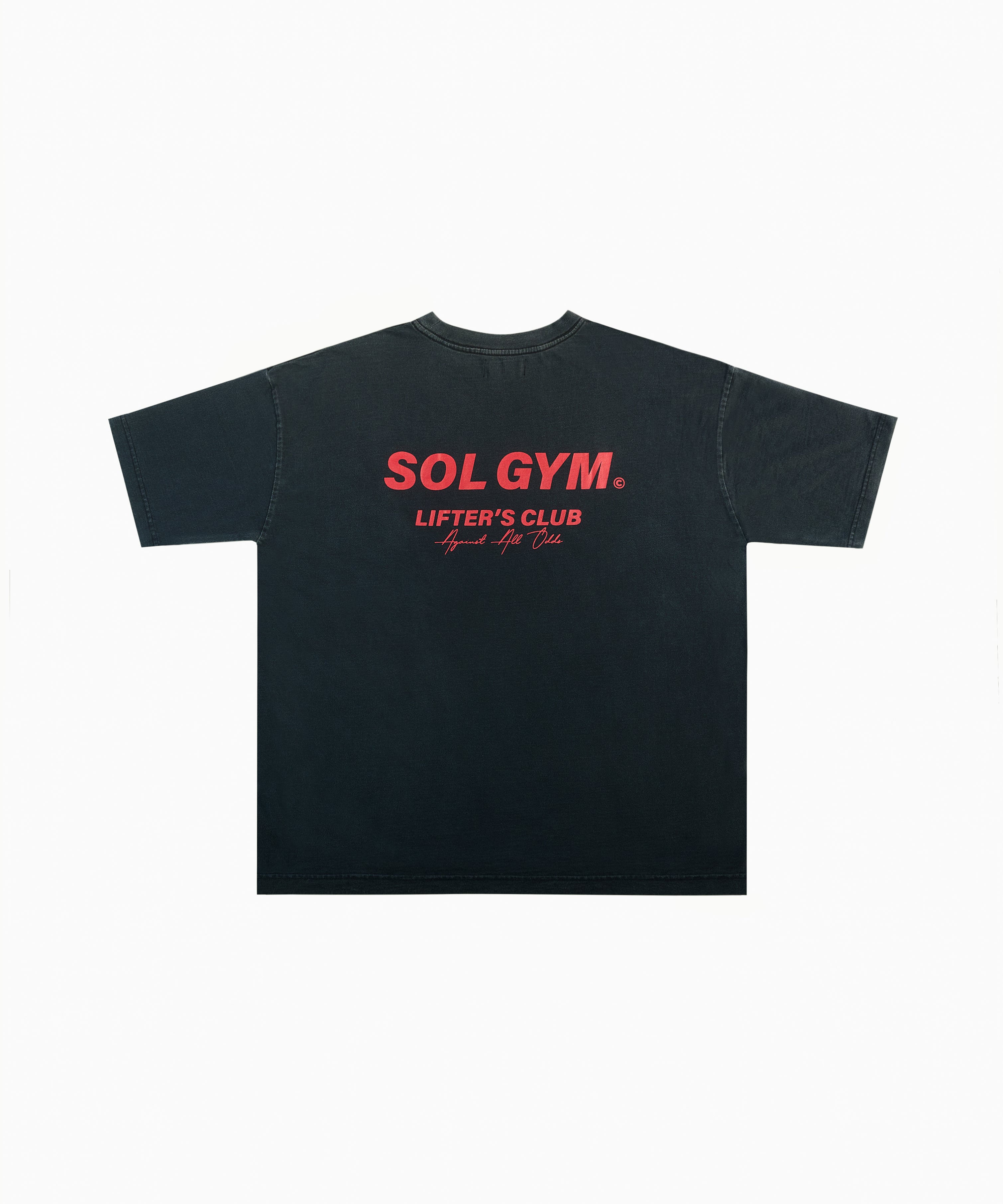 Lifter's Club Oversized T Shirt - BLACK / RED Clothing Sol Gym