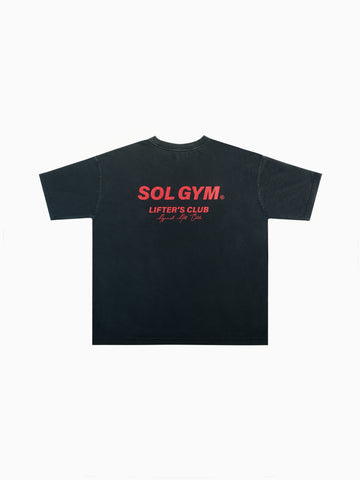 Lifter's Club Oversized T Shirt - BLACK / RED