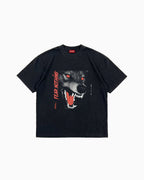 Black t-shirt with a graphic of a wolf and 'FEAR NOTHING' text on a white background