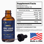 Aurum liquid magnesium supplement facts: 110 mg magnesium per serving, made in USA