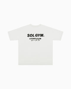 Lifter's Club Oversized T Shirt - WHITE / BLACK Clothing Sol Gym